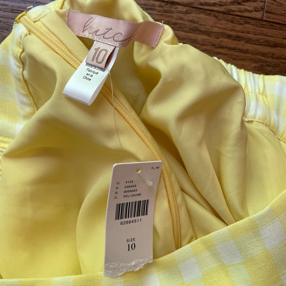ANTHROPOLOGIE Hutch Pleated Gingham Plaid Yellow Shorts New With Tags - Picture 12 of 16
